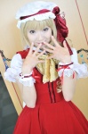 blonde_hair cosplay dress flandre_scarlet hat jigoku_yuugi touhou wings rating:Safe score:0 user:nil!