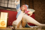 atsuki cosplay dress fan hat panties pink_hair saigyouji_yuyuko suite_memory thighhighs touhou white_legwear rating:Safe score:3 user:nil!