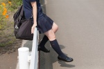 aoki kneesocks pleated_skirt polo_shirt shoulder_bag skirt rating:Safe score:0 user:pixymisa