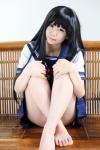 akiloveschool barefoot cosplay itsuki_akira original pleated_skirt sailor_uniform school_uniform skirt rating:Safe score:6 user:nil!