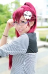 blouse cosplay glasses kumo looking_over_glasses red_hair tengen_toppa_gurren-lagann yoko_ritona rating:Safe score:0 user:nil!