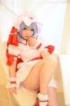 blue_hair cosplay dress hat panties remilia_scarlet shizuku socks touhou touhou_muge_youji wings rating:Safe score:8 user:nil!