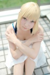 blonde_hair cosplay dress fate/series fate/unlimited_codes hazuki_minami pantyhose saber rating:Safe score:0 user:nil!