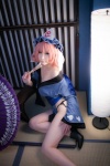 atsuki cosplay fan hat kimono panties pink_hair saigyouji_yuyuko side-tie_panties suite_memory touhou rating:Safe score:0 user:nil!