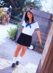 costume isoyama_sayaka loose_socks miniskirt pleated_skirt sailor_uniform school_uniform skirt socks soft rating:Safe score:0 user:nil!