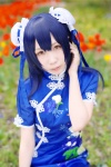 blue_hair cosplay double_bun hair_ribbons love_live!_school_idol_project qipao sonoda_umi you_(ii) rating:Safe score:1 user:nil!