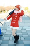 boots cosplay gintama hair_pods kagura mandarin_suit pantyhose red_hair scarf shirayuki_himeno rating:Safe score:2 user:nil!