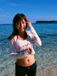 beach bikini_top hello jeans midriff ocean see-through shirt_lift sugimoto_yumi swimsuit tshirt wet rating:Safe score:0 user:nil!