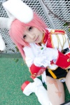 akatsuki animal_ears bodysuit boots bunny_ears cosplay gloves military_uniform pink_hair siesta45 umineko_no_naku_koro_ni rating:Safe score:1 user:pixymisa
