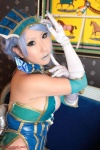 blue_hair blue_rose candy_blue cleavage cosplay dress elbow_gloves gloves hat karina_lyle saku tiger_&_bunny rating:Safe score:0 user:nil!