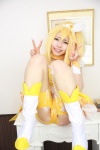 amatsuka_miyu blonde_hair boots choker cosplay cure_peace dress hairband kise_yayoi pikapikapikarin ponytail pretty_cure shorts smile_precure! torn_clothes rating:Questionable score:0 user:nil!
