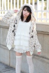 coat dress himemiya_mahore hood necklace thighhighs tiered_skirt zettai_ryouiki rating:Safe score:2 user:pixymisa