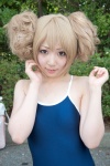aisaka_taiga blonde_hair cosplay hair_buns koyomi school_swimsuit swimsuit toradora! rating:Safe score:3 user:pixymisa