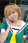 aice blonde_hair cosplay hairband higurashi_no_naku_koro_ni houjou_satoko sailor_uniform school_uniform rating:Safe score:0 user:nil!