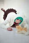 aqua_hair cat_food_(vocaloid) cosplay hatsune_miku hoodie houtou_singi pantyhose skirt tshirt vocaloid rating:Safe score:4 user:xkaras