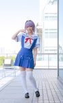 clannad cosplay fujibayashi_ryou jumper purple_hair ryuuna sailor_uniform school_uniform thighhighs zettai_ryouiki rating:Safe score:0 user:xkaras