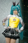 aqua_hair blouse cosplay fingerless_gloves gloves hairbows hatsune_miku headphones maitako miniskirt pettipants pleated_skirt skirt twintails vocaloid rating:Safe score:1 user:pixymisa