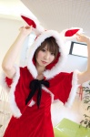 animal_ears bunny_ears cosplay dress original rinami santa_costume shawl rating:Safe score:0 user:nil!