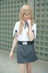 blonde_hair blouse cosplay glasses kiryuu_moeka makise_anji miniskirt pantyhose skirt steins;gate rating:Safe score:1 user:nil!