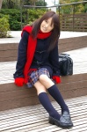 blouse bookbag coat dgc_0081 gloves kneesocks konno_narumi pleated_skirt scarf school_uniform skirt rating:Safe score:0 user:nil!