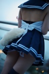 animal_ears ass bra cosplay croptop fox_ears leggings original pleated_skirt sailor_uniform satori school_uniform skirt tail rating:Safe score:1 user:nil!