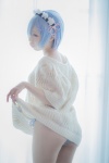 blue_hair cosplay dress dress_lift fleia fleia_oni_ga_katteru? hairband panties rem_(re:zero) re:zero sweater_dress rating:Safe score:2 user:nil!