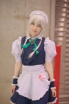 apron blouse cosplay hairband hatchet izayoi_sakuya jumper maid maid_uniform silver_hair touhou rating:Safe score:1 user:nil!