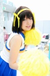 cheerleader cosplay hairband hair_ribbons miniskirt namada pleated_skirt pom_poms skirt suzumiya_haruhi suzumiya_haruhi_no_yuuutsu tank_top rating:Safe score:0 user:nil!