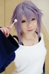 cosplay lollipop purple_hair rosario+vampire ryuuna shirayuki_mizore sweater tank_top rating:Safe score:1 user:nil!
