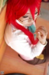 bed blouse cosplay glasses guge_maku_2ex red_hair skirt tengen_toppa_gurren-lagann tie yoko_ritona rating:Safe score:0 user:nil!