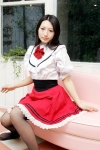 apron blouse cosplay dejisae miniskirt original pantyhose seifuku_zukan_4 skirt waitress waitress_uniform rating:Safe score:1 user:nil!
