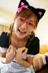 animal_ears apron cat_ears costume glasses maid maid_uniform maya rating:Safe score:1 user:nil!