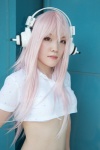 bikini_top cosplay croptop headphones hiiragi_yukino nitro_super_sonic pink_hair super_soniko swimsuit rating:Safe score:0 user:pixymisa