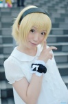 aka blonde_hair blouse cosplay hairband higurashi_no_naku_koro_ni houjou_satoko rating:Safe score:1 user:nil!
