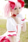 choker cosplay dress gloves hairbows kaname_madoka miiko pink_hair puella_magi_madoka_magica twintails rating:Safe score:1 user:nil!