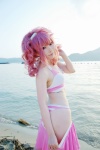 anya_alstreim beach code_geass cosplay croptop hairband miniskirt ocean panties pink_hair skirt skirt_pull striped tatsuki rating:Safe score:3 user:nil!