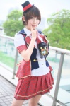 akb48 blouse cosplay hinomura_uta jacket miniskirt shinoda_mariko_(cosplay) skirt top_hat vest rating:Safe score:1 user:nil!