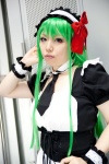 apron cc code_geass cosplay green_hair hairbow maid maid_uniform nagatuki_saki tie rating:Safe score:0 user:pixymisa