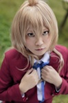 ahoge aisaka_taiga blazer blonde_hair blouse cosplay minase_aki school_uniform toradora! rating:Safe score:0 user:nil!