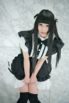 apron bowtie cosplay dress hairband maid maid_uniform momokawa_hina original thighhighs zettai_ryouiki rating:Safe score:0 user:pixymisa