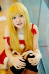 blonde_hair boots cosplay dress neon original santa_costume thighhighs zettai_ryouiki rating:Safe score:1 user:nil!