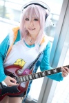 cosplay guitar headphones hoodie kaori_(ii) miniskirt nitro_super_sonic pink_hair skirt super_soniko tank_top rating:Safe score:1 user:nil!