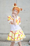 aikatsu! arisugawa_otome blouse cosplay double_bun miniskirt orange_hair pantyhose sheer_legwear skirt usako_(ii) rating:Safe score:0 user:nil!