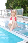 bikini blonde_hair cosplay crystal_crown fortune_arterial kamui_arisa pool sendou_erika swimsuit twintails wet rating:Safe score:0 user:nil!
