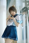 cosplay hairbow kipi love_plus pleated_skirt sailor_uniform school_uniform skirt takane_manaka rating:Safe score:2 user:nil!
