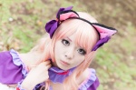 animal_ears armbands cat_ears choker cosplay croptop macross macross_frontier pink_hair sheryl_nome tokoya_neko wristband rating:Safe score:0 user:pixymisa