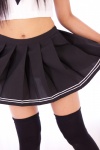 black_legwear cosplay necoco necosmo5 original pleated_skirt sailor_uniform school_uniform skirt skirt_lift thighhighs zettai_ryouiki rating:Safe score:0 user:nil!