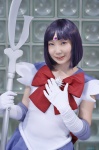 bishoujo_senshi_sailor_moon cosplay elbow_gloves gloves kei purple_hair sailor_dress sailor_saturn staff tiara tomoe_hotaru rating:Safe score:0 user:nil!