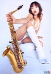 alto_saxophone bikini_top boots cleavage instrument look_sharp sato_eriko saxophone shorts swimsuit rating:Safe score:2 user:NewType