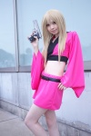 blonde_hair cosplay croptop gintama gun kijima_matako miniskirt pistol skirt soubi_zero rating:Safe score:2 user:pixymisa